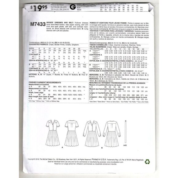 McCall's M7433 Misses 6 to 14 Archive Circa 1943 Dress Uncut Sewing Pattern New - Picture 2 of 10